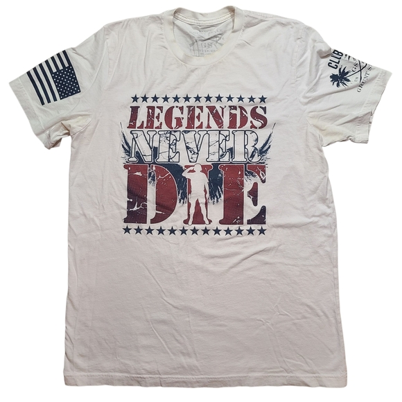 Grunt Style Legends Never Die T-Shirt White Large Patriotic USA Military Graphic - Picture 1 of 7